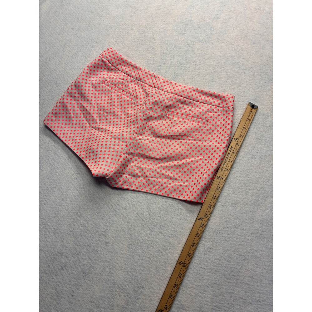 J.Crew Polka Dot Scalloped Hem Shorts Preppy Retro Textured Size 10 Pink Orange - Picture 7 of 9
